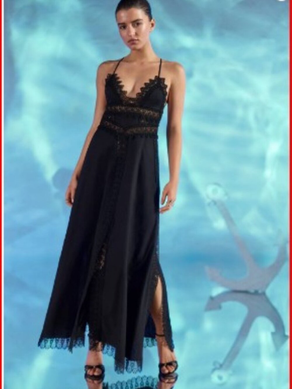 New NWT CHARO RUIZ Ibiza Imagen crochet maxi dress size large
